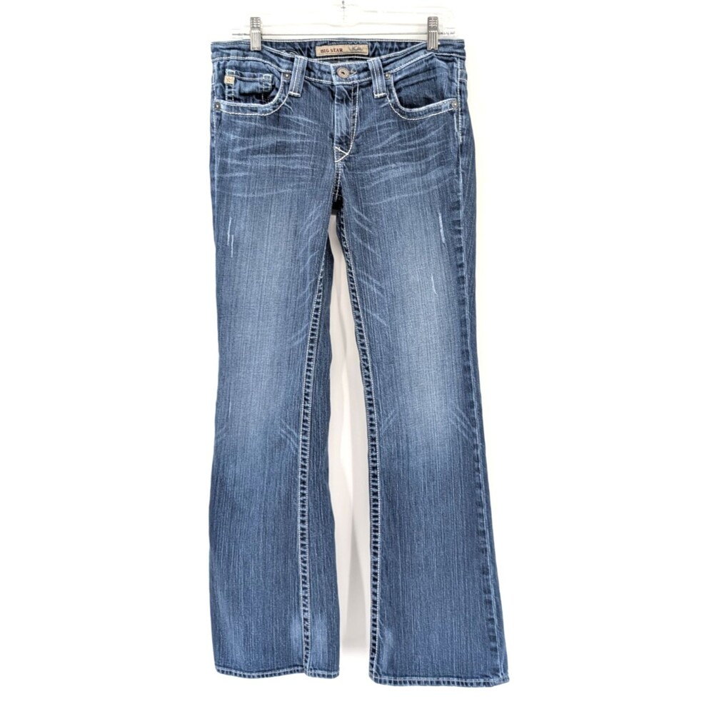 Big Star Maddie Bootcut Faded Blue Denim Medium Wash Low Rise Jeans Size 32x32